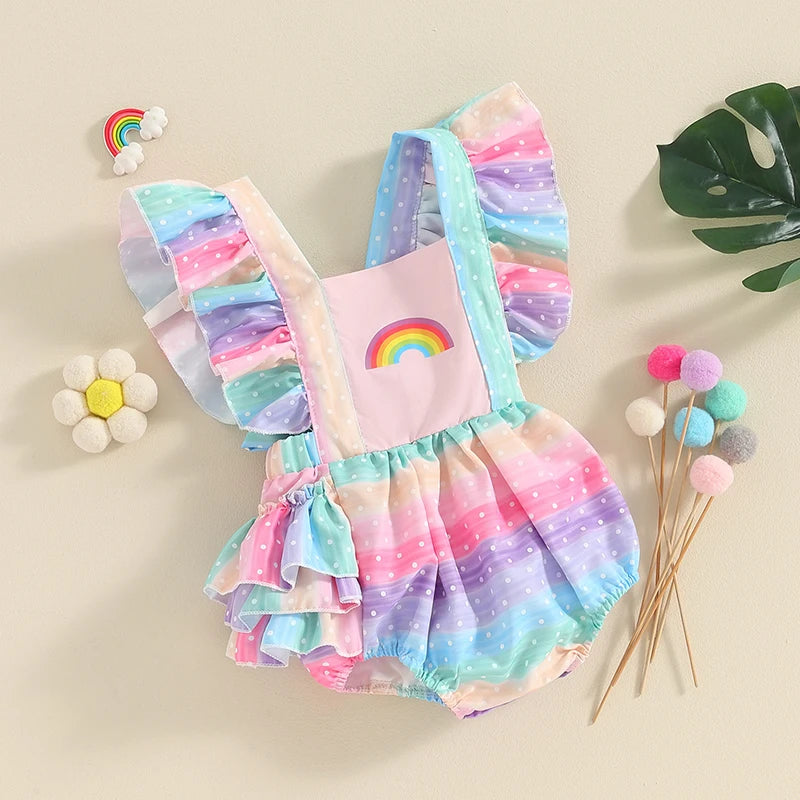 Rainbow Print Romper