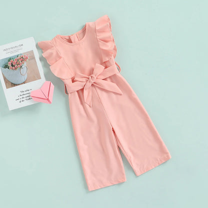 Off Shoulder Solid Pink O-Neck Jumpsuit