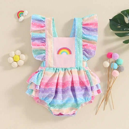 Rainbow Print Romper