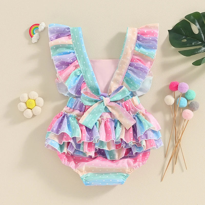 Rainbow Print Romper