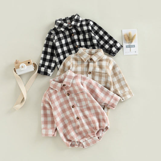 Plaid Button Down Romper